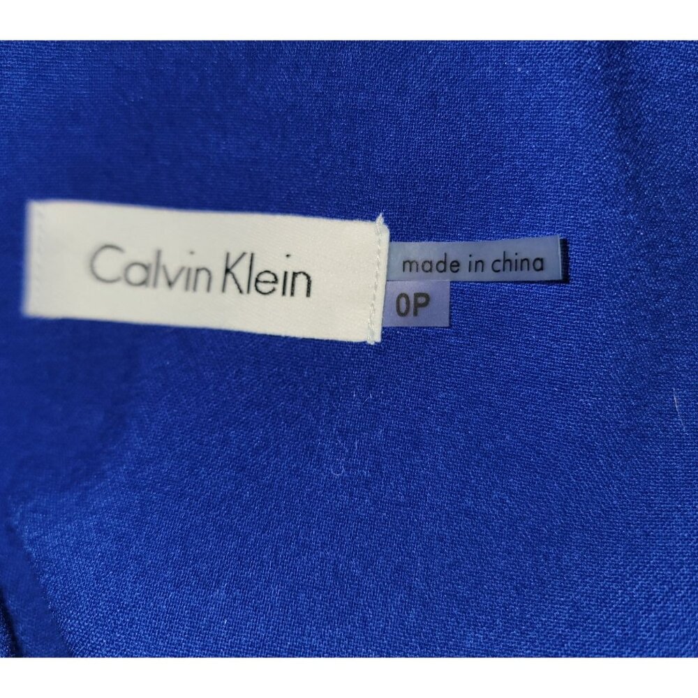 Calvin Klein Womens Blue Sleeveless Sheath Dress Size 0P Polyester Rayon Blend - Picture 3 of 5
